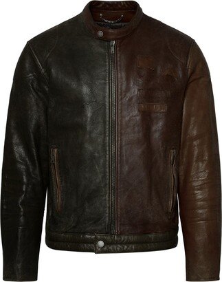 Brown leather jacket