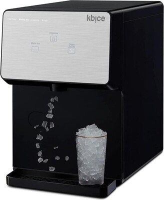 Kbice 2.0 Self Dispensing Countertop Nugget Ice Maker, Crunchy Pebble Ice Maker, Sonic Ice Maker, Produces Max 32 lbs of Nugget Ice per Day, Led Touch