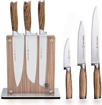 Schmidt Bros Cutlery Schmidt Brothers Cutlery Zebra Wood 7pc Knife Block Set