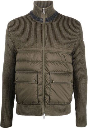 Padded Ribbed-Knit Jacket