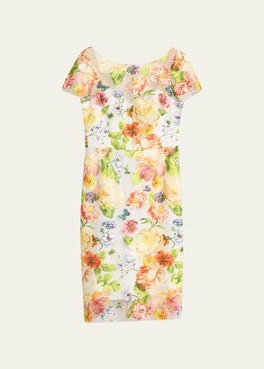 Floral Embroidered Knee-Length Dress