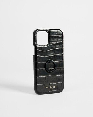 Imitation Croc Iphone 12 / 12 Pro Clip Case in Black