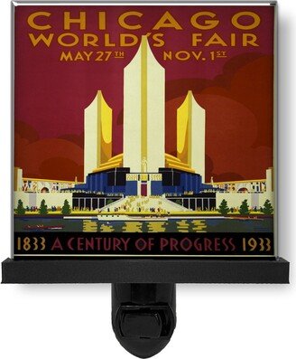 World's Fair Chicago 1933 Vintage Style Travel Glass Photo Night Light, Decorative Lights