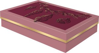 2-Piece Shirt Gift Box Sketched Ornament Mauve