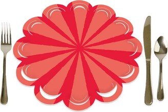 Big Dot of Happiness Red Stripes - Simple Party Round Table Decorations - Paper Chargers - Place Setting For 12