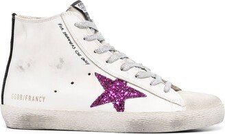 Star Patch Leather High-Top Sneakers