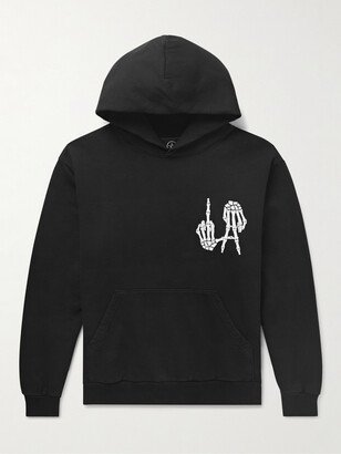 Local Authority LA LA Bones Printed Cotton-Jersey Hoodie