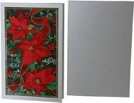 JAM Paper & Envelope JAM Paper Christmas Cards Set Modern Poinsettia 10/Pack 8156228