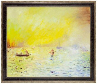 OVERSTOCK ART View of Venice, Fog by Pierre-Auguste Renoir Framed Hand Painted Oil Reproduction on Canvas
