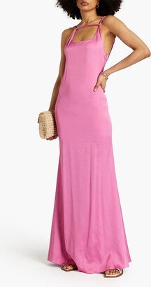 Mentalo open-back satin maxi dress