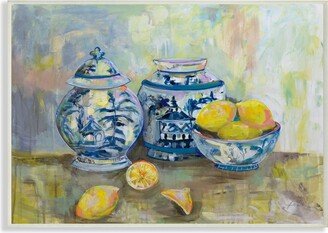 Lemons and Pottery Yellow Blue Classical Painting Art, 13