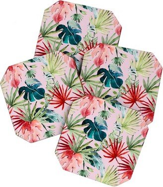 Marta Barragan Camarasa Colorful Tropical Paradise Set of 4 Coasters