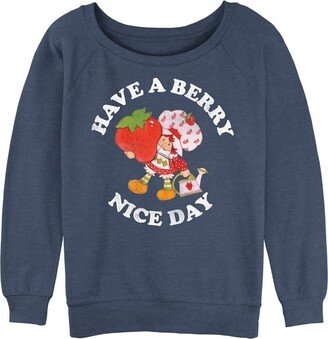 Strawberry Shortcake Junior' Straw Shortcake Berry Nice Day Greeting Sweathirt - Blue Heather - 2X Large