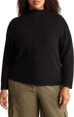 Mock Neck Ribbed Sweater