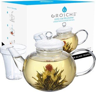 Monaco Glass Teapot with Glass Tea Infuser, 42 fl oz. Capacity