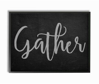 Gather Black and Gray Typography Framed Giclee Art, 16 x 20