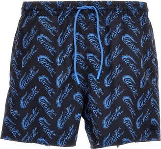 Logo Printed Drawstring Swim Shorts-AU