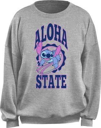 Women's Junior's Aloha State Stitch Surf Oversized Fleece-AB