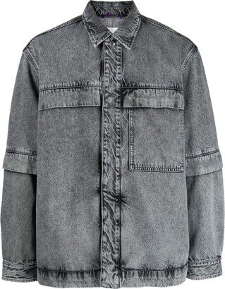 Straight-Point Collar Cotton Denim Jacket