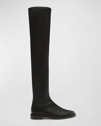 Kaolin Stretch Leather Over-The-Knee Boots