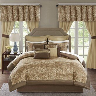 Gracie Mills 24-pc Brystol Room in a Bag comforter set, Brown - Queen