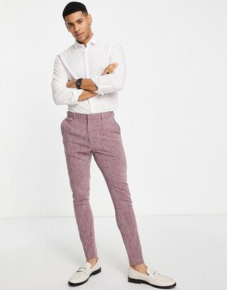 wedding super skinny suit pants in rust crosshatch