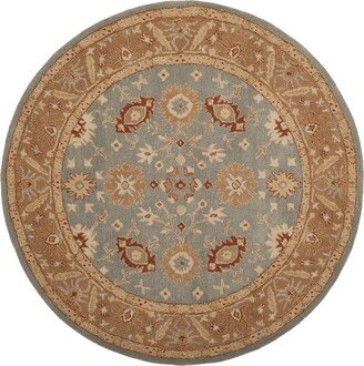 Antiquity At61 Blue and Beige 6' x 6' Round Area Rug