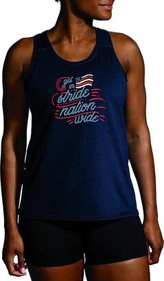 Distance Tank 2.0 (Navy/Run USA) Women's Clothing