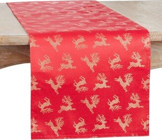 Saro Lifestyle Reindeer Runner, Red, 16 x 72