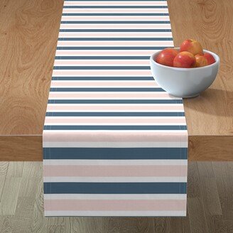 Table Runners: Blush And Blue Stripe Table Runner, 72X16, Multicolor