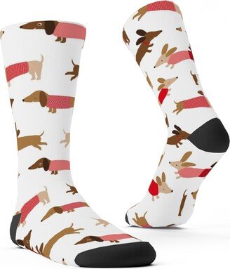 Socks: Daschunds Custom Socks, Multicolor