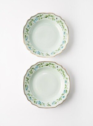 Aquazzura Casa Set Of Two Secret Garden Porcelain Soup Dishes