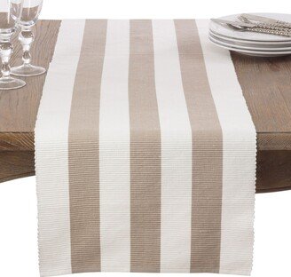 Saro Lifestyle Classic Stripe Design Ribbed Cotton Table Runner