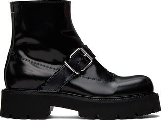 Black Buckle Ankle Boots