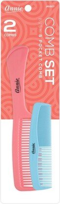 Annie International Bush Comb & Pocket Comb - 2pc