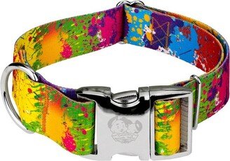 Country Brook Petz 1 1/2 Inch Premium Paint Splatter Dog Collar (Medium)