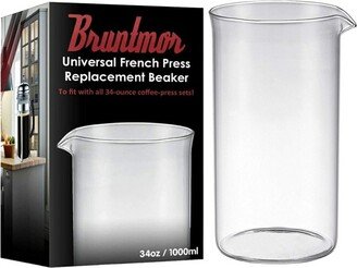 French Press Replacement Glass Beaker Carafe for coffee lovers, 8-Cup Glass, 34 Oz