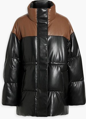 Milani two-tone quilted faux leather coat