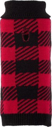 The Worthy Dog Buffalo Turtleneck Pullover Sweater - Black/Red - XL