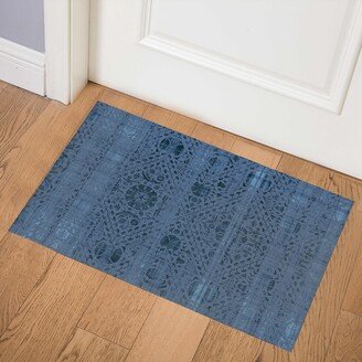 SUZANI DISTRESSED BLUE Indoor Floor Mat