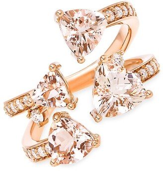 Mirage 18K Rose Gold, Diamond & Morganite Open Ring