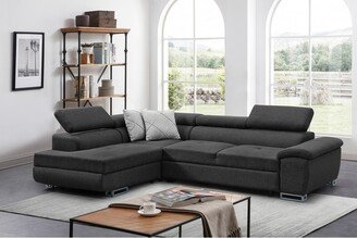 Madrid 3 pc Sofabed Light Grey Sectional with Left storage Chase By Sofacraft