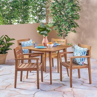 Stamford Outdoor 5 Piece Acacia Wood Dining Set