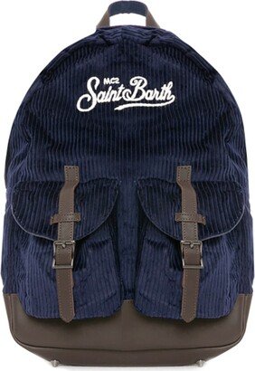 Blue Corduroy Backpack