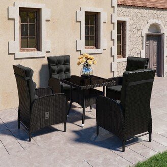 Solid Acacia Wood Patio Dining Set 3/5/9 Piece Gray/Gray and Brown