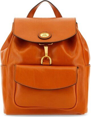 Orange Leather Story Backpack