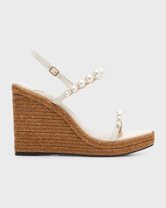 Amatuus Pearly Ankle-Strap Wedge Espadrilles