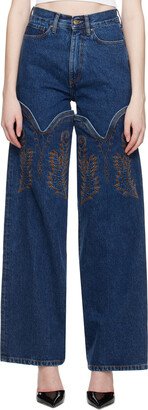 Navy Cowboy High Cuff Jeans