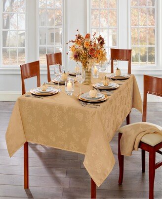 Elegant Woven Leaves Jacquard Damask Tablecloth, 52