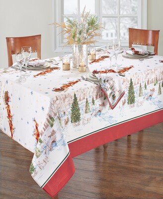 Santa's Snowy Sleighride Tablecloth - 60